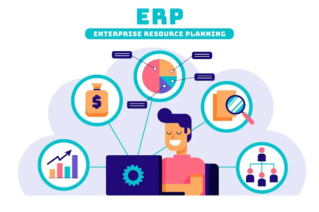 Persona ejecutando varios procesos de ERP