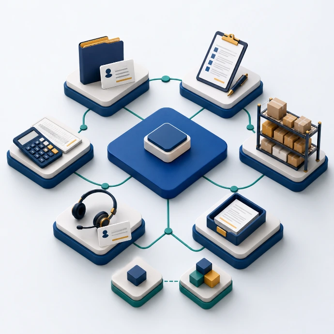 Odoo como plataforma integrada que conecta ventas, compras, inventario, facturación, soporte y finanzas.